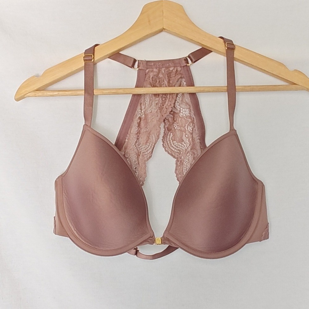 ThirdLove Lace‎ Racerback Bra Mauve Front Closure Underwire 36C 38B Pink